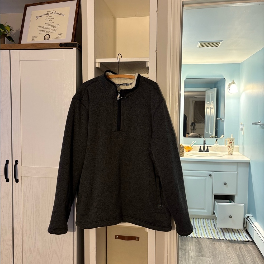 Orvis Men's Charcoal Zip Up Sweater